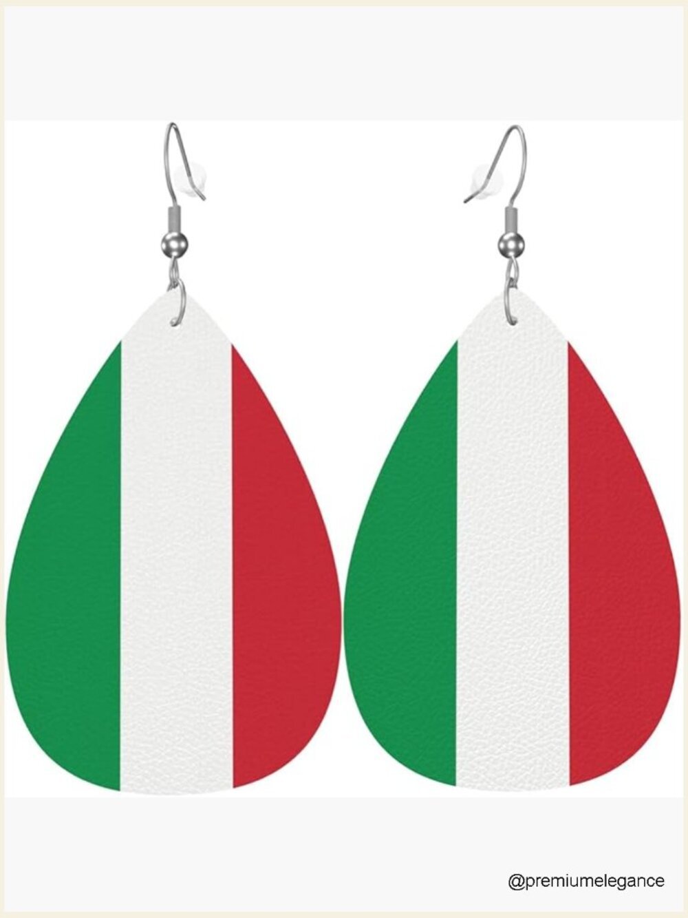 Flag Teardrop Earrings Faux Leather Dangle Earrings Lightweight Waterdrop